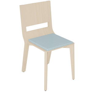 Chaise MATHILDE assise tissu enduit dossier et piètement bois - T6