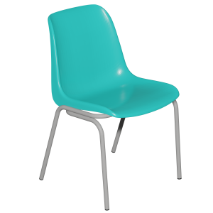 Chaise 100 coque polypropylène piètement époxy avec marquage - T6