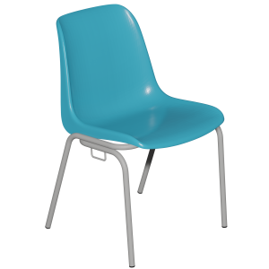 Chaise 100 accrochable coque polypropylène piètement époxy - T6