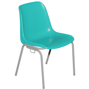 Chaise 100 accrochable coque polypropylène piètement époxy avec marquage - T6