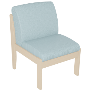 Chauffeuse BERMUDES assise et dossier tissu enduit piètement bois - L60xP68xH83 cm
