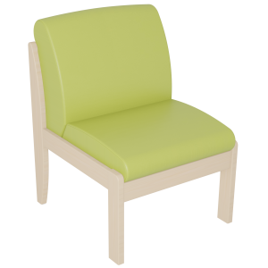 Chauffeuse BERMUDES assise et dossier tissu enduit URBAN piètement bois incolore - L60xP68xH83 cm - Absinthe