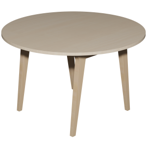 Table MATHILDE plateau ép.24 mm stratifié chant ABS piètement bois - D120 cm - T6