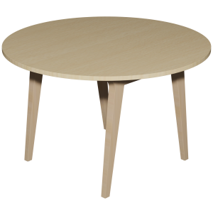 Table MATHILDE plateau ép.24 mm stratifié chant ABS piètement bois - D120 cm - T6