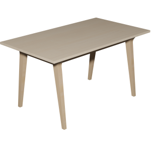 Table MATHILDE plateau ép.24 mm stratifié chant ABS piètement bois - 140x80 cm - T6