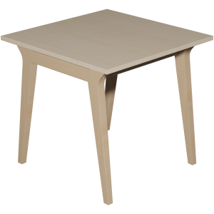 Table MATHILDE plateau ép.24 mm stratifié chant ABS piètement bois - 80x80 cm - T6