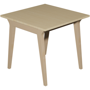 Table MATHILDE plateau ép.24 mm stratifié chant ABS piètement bois - 80x80 cm - T6