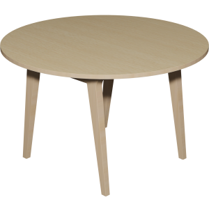 Table MATHILDE plateau ép.24 mm stratifié chant et piètement bois - D120 cm - T6