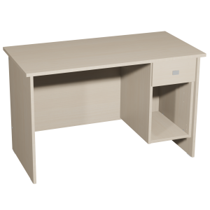 Bureau TERRA caisson 1 tiroir 1 niche plateau ép.21 mm stratifié chant ABS panneau mélaminé - 100x60cm - T6