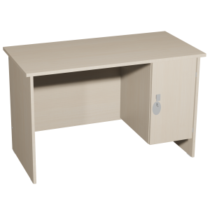 Bureau TERRA caisson 1 porte moraillon plateau ép.21 mm stratifié chant ABS panneau mélaminé - 120x60cm - T6