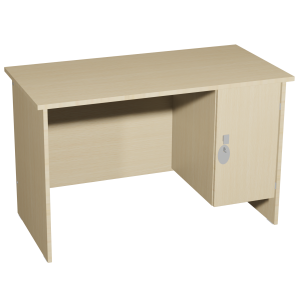 Bureau TERRA caisson 1 porte moraillon plateau ép.21 mm stratifié chant ABS panneau mélaminé - 120x60cm - T6
