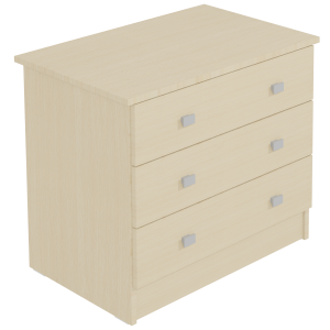 Commode TERRA 3 tiroirs mélaminé - L80xP53xH70 cm