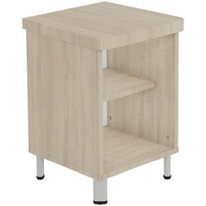 Chevet DANAÉ SIGNATURE mélaminé piètement époxy - L44xP46xH62 cm - Gris alu RAL 9006