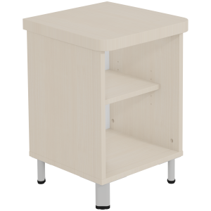 Chevet DANAÉ SIGNATURE mélaminé piètement époxy - L44xP46xH62 cm - Gris alu RAL 9006