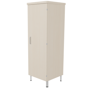 Armoire DANAÉ SIGNATURE 1 porte 1/2 penderie/lingerie méla. pièt. époxy - L63xP65xH180 cm - Gris 9006