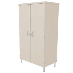 Armoire DANAÉ SIGNATURE 2 portes mélaminé pièt. Époxy - L142xP65xH184 cm - Gris alu RAL 9006