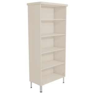 Bibliothèque DANAÉ SIGNATURE 4 tablettes mélaminé piètement époxy - L83xP45xH184 cm - Gris alu RAL 9006