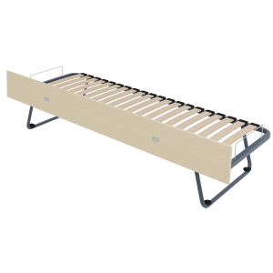 Lit gigogne sommier à lattes bandeau mélaminé structure époxy - 80x190 cm