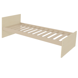 Lit TERRA mélaminé sommier à lattes rigides H34 cm - 80x200 cm