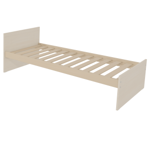 Lit TERRA mélaminé sommier à lattes rigides H34 cm - 90x190 cm
