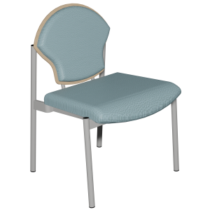 Chaise 590 assise et dossier tissu enduit piètement époxy - L66xP65xH91 cm