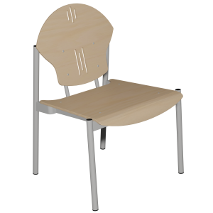 Chaise 590 assise et dossier bois piètement époxy - L66xP62xH91 cm