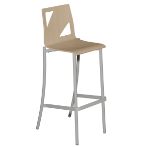 Tabouret BEST coque bois C21 Moda piètement époxy - H80 cm