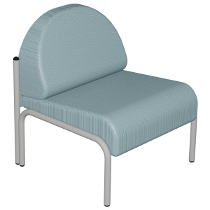 Chauffeuse 820 assise et dossier tissu enduit piètement époxy - L68xP68xH84,5 cm