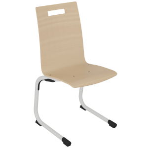 Chaise GALLA coque C1 Classic bois teinté piètement aluminium époxy - T6