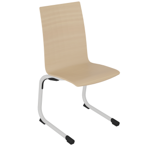 Chaise GALLA PREMIUM coque C12 Alvana bois teinté piètement aluminium époxy - T6