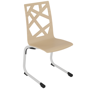 Chaise GALLA PREMIUM coque C5 Mozaïk bois teinté piètement aluminium époxy - T6