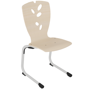 Chaise GALLA coque C11 Natura bois Blueprotech® piètement aluminium époxy - T6