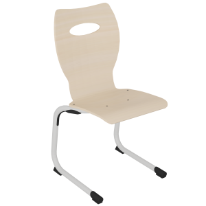 Chaise GALLA coque C20 Kary bois Blueprotech® piètement aluminium époxy - T6