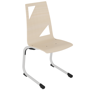 Chaise GALLA coque C21 Moda bois Blueprotech® piètement aluminium époxy - T6
