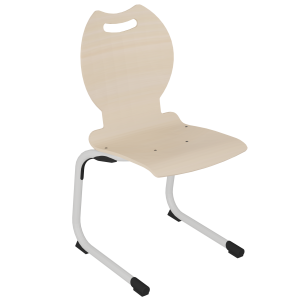 Chaise GALLA coque C22 Bandana bois Blueprotech® piètement aluminium époxy - T6