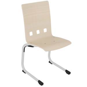 Chaise GALLA coque C23 Caro bois Blueprotech® piètement aluminium époxy - T6
