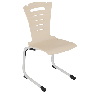 Chaise GALLA coque C24 Coraly bois Blueprotech® piètement aluminium époxy - T6