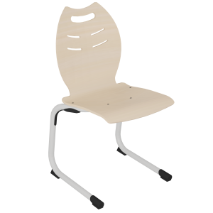 Chaise GALLA coque C25 Anory bois Blueprotech® piètement aluminium époxy - T6