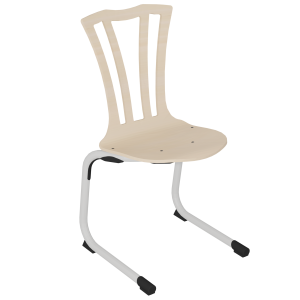 Chaise GALLA coque C26 Svelte bois Blueprotech® piètement aluminium époxy - T6