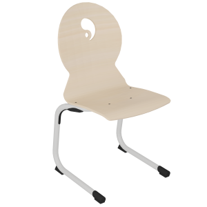Chaise GALLA coque C4 Yang bois Blueprotech® piètement aluminium époxy - T6