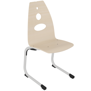Chaise GALLA coque C9 Zen bois Blueprotech® piètement aluminium époxy - T6