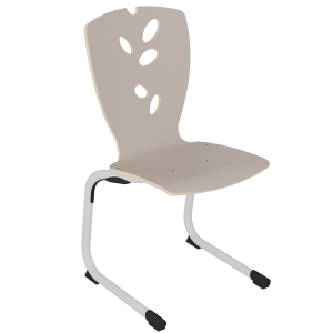 Chaise GALLA coque C11 Natura stratifié chant brut piètement aluminium époxy - T6