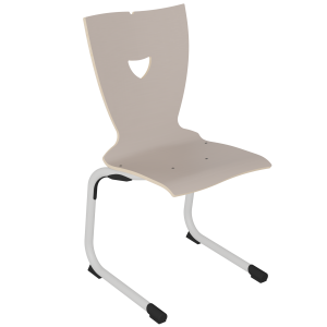 Chaise GALLA coque C8 Hello stratifié chant brut piètement aluminium époxy - T6