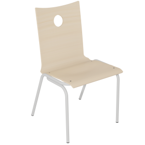 Chaise B100 coque bois incolore piètement époxy - T6