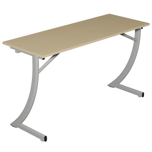 Table C1700 mobile plateau ép.21 mm stratifié chant ABS piètement époxy - 130x50 cm - T6