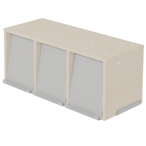 Présentoir à périodiques LINÉAL/NATUR mélaminé 3 portes époxy à intégrer pour rayonnage L90 cm