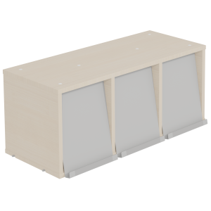 Présentoir à périodiques COLOR/HARMONY mélaminé 3 portes époxy à intégrer pour rayonnage L90 cm