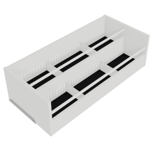Bac à albums/BD LINÉAL/NATUR 2 niveaux 6 cases mélaminé pour rayonnage L90cm