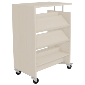 Rayonnage COLOR double face mobile stratifié et époxy 6 tablettes dont 3 inclinées mélaminé - L90xP43xH135,2 cm