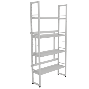 Rayonnage LINÉAL simple époxy 4 tablettes époxy - L91,5xP31,9xH188 cm